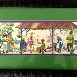 I. Smith watercolor (The Village Market)