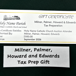 Milner, Palmer, Howard and Edwards Tax Prep Gift Certificate