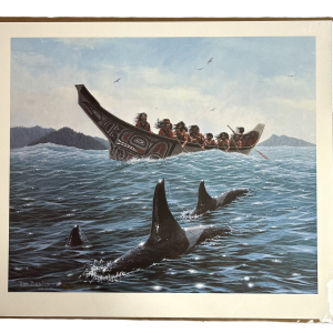 Terry Pyles Print (Canoe and killer whales)
